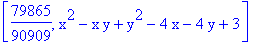 [79865/90909, x^2-x*y+y^2-4*x-4*y+3]